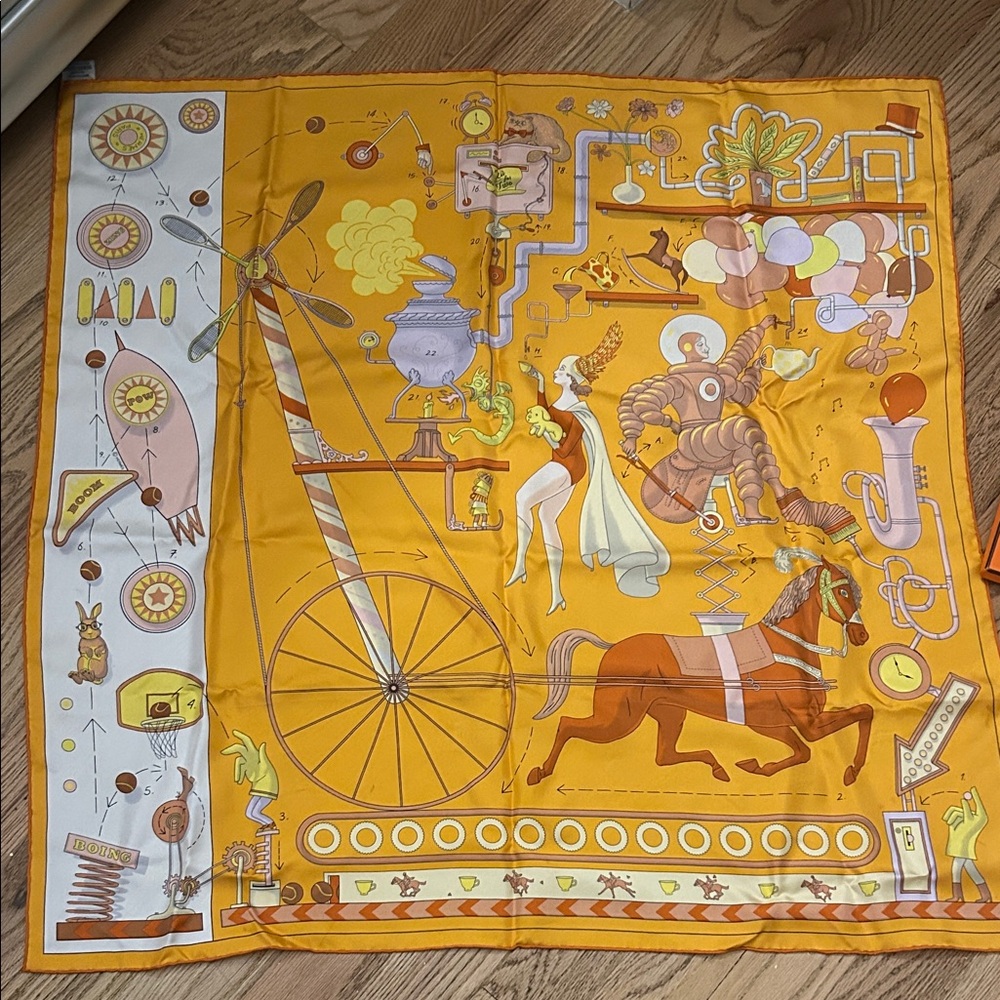 Hermes Yellow and Orange Scarf